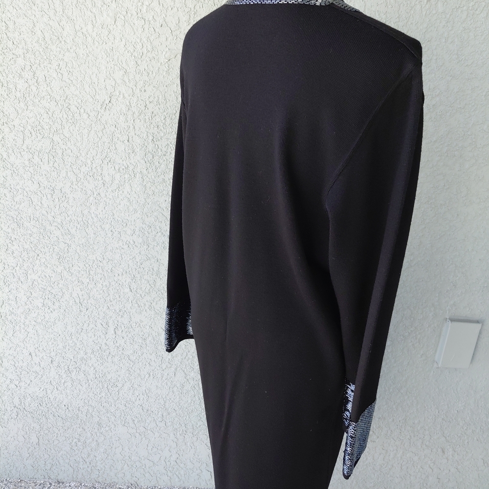 SALVATORE FERRAGAMO VINTAGE BEADED WOOL DRESS - Picture 4 of 9